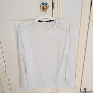 Nike White Long Sleeve Top with Logo